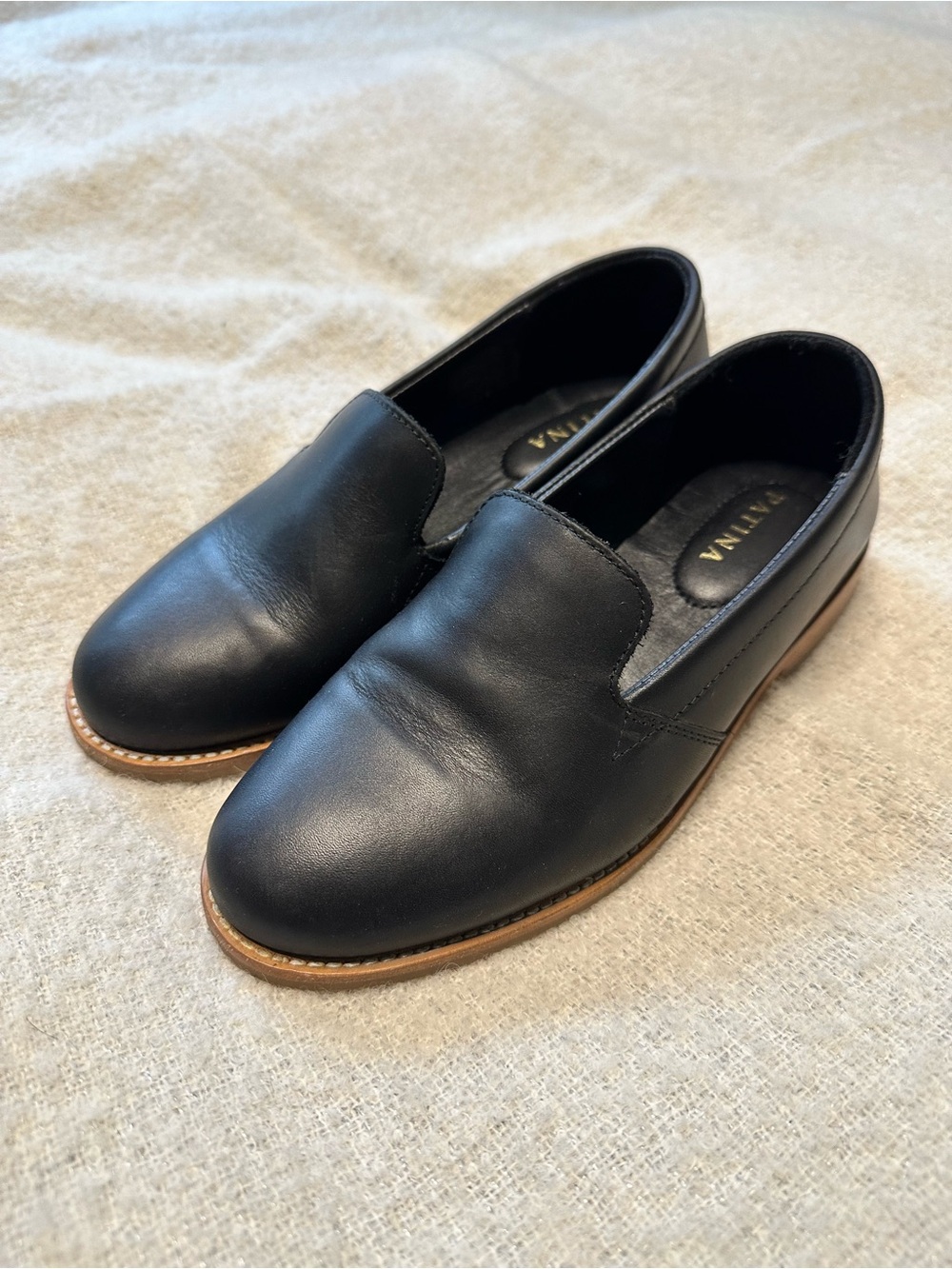 Patina - Portland Leather - Black Leather Slip-On Women’s Dress Loafers - 7.5